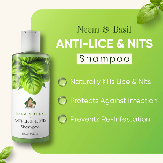 Neem & Tulsi ANTI-LICE & NITS Shampoo With Steel Lice & Nits Removal Comb