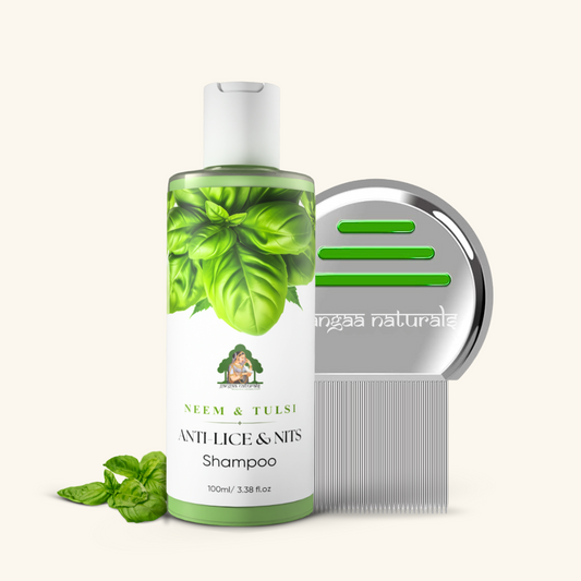 Neem & Tulsi ANTI-LICE & NITS Shampoo With Steel Lice & Nits Removal Comb