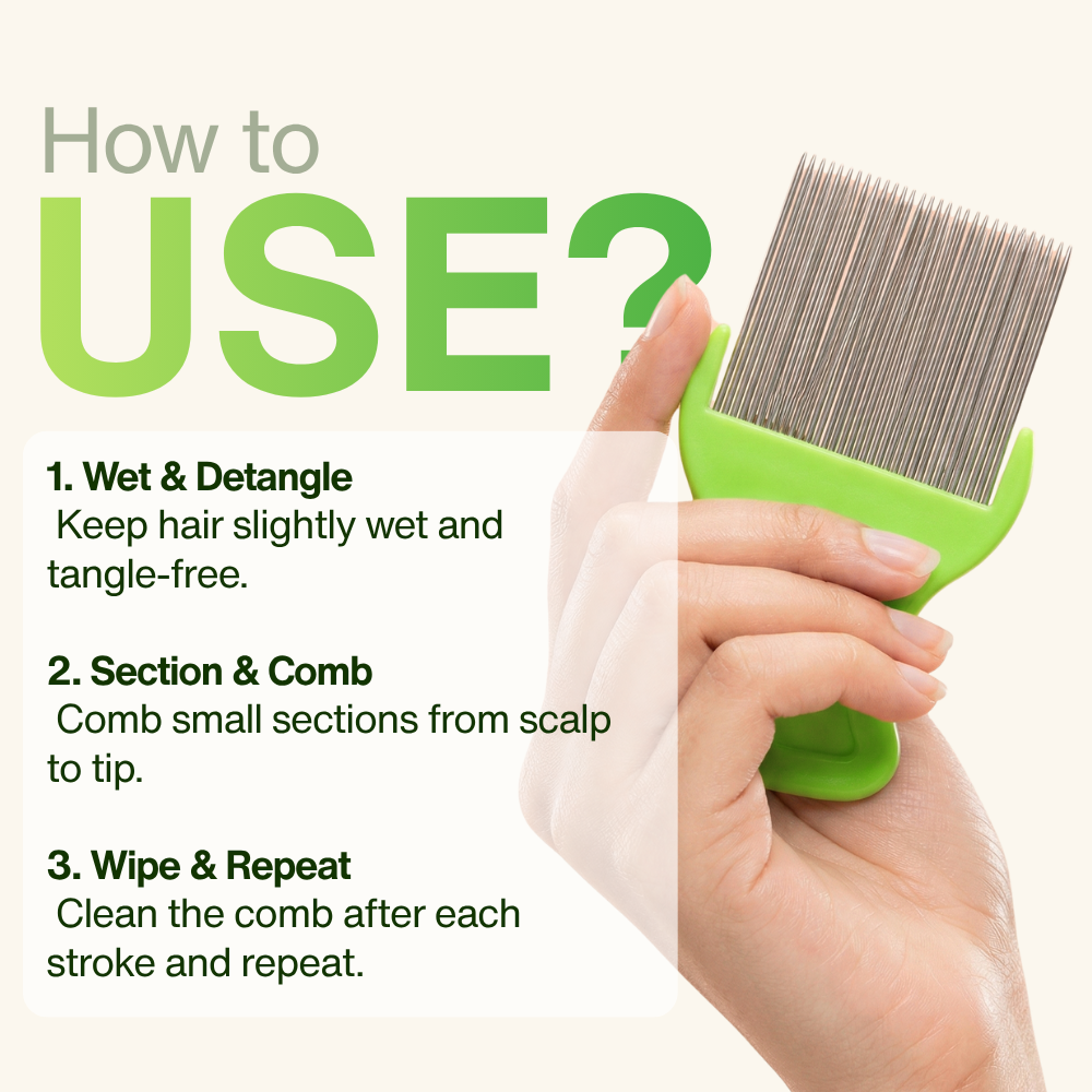 Gangaa Naturals Steel Premium Lice & Nits Removal Comb